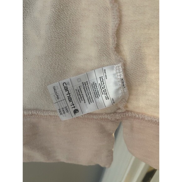 Womens Medium Weight Light Pink Carhartt ReworkedZip Up Hoodie Sweatshirt Size S - Picture 9 of 10